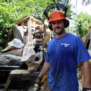 Aaron Laux, building the Serpentine Bench