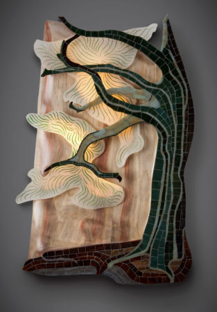 Bonsai, illuminated wall sculpture by Aaron Laux