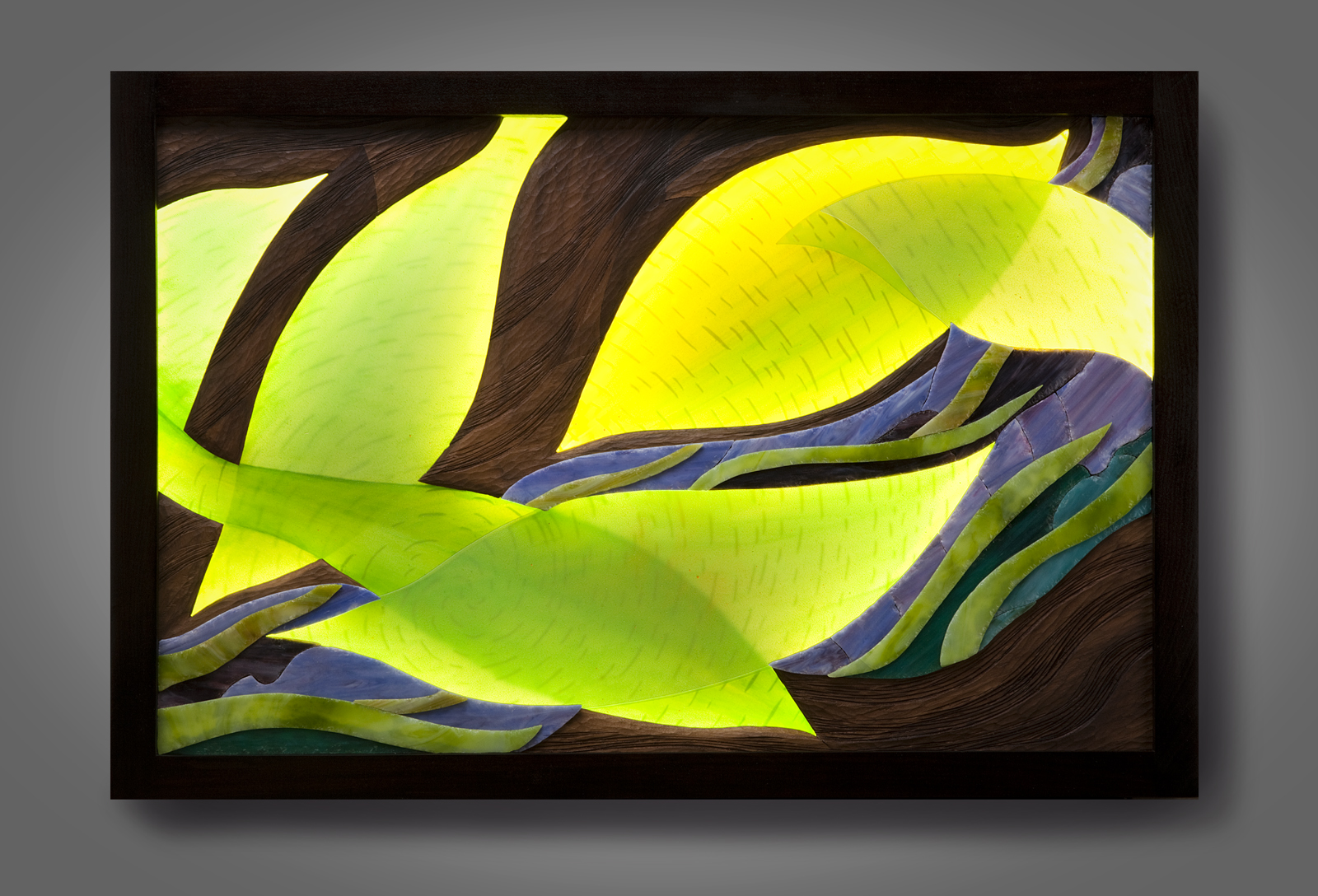 Luminous Leaf Patterns lighted wall piece