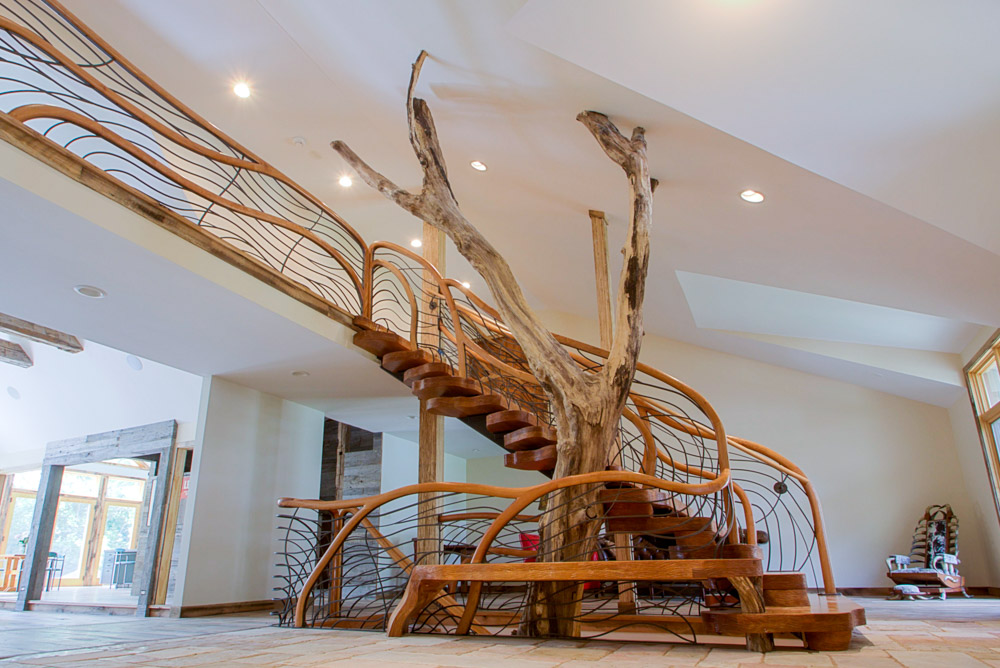 Treehouse stairs, custom staircase