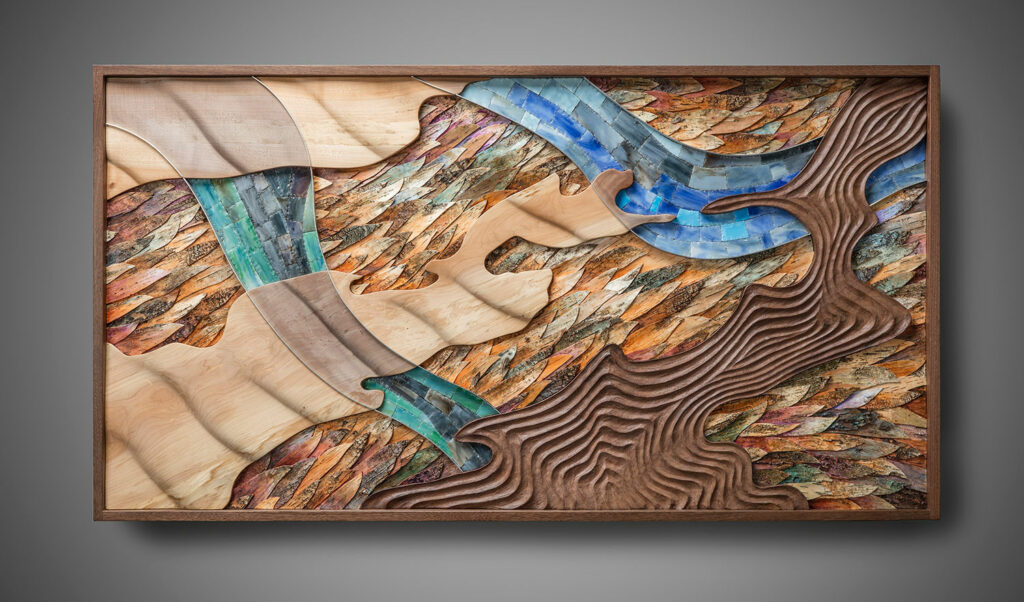 Currents Below - wall relief sculpture