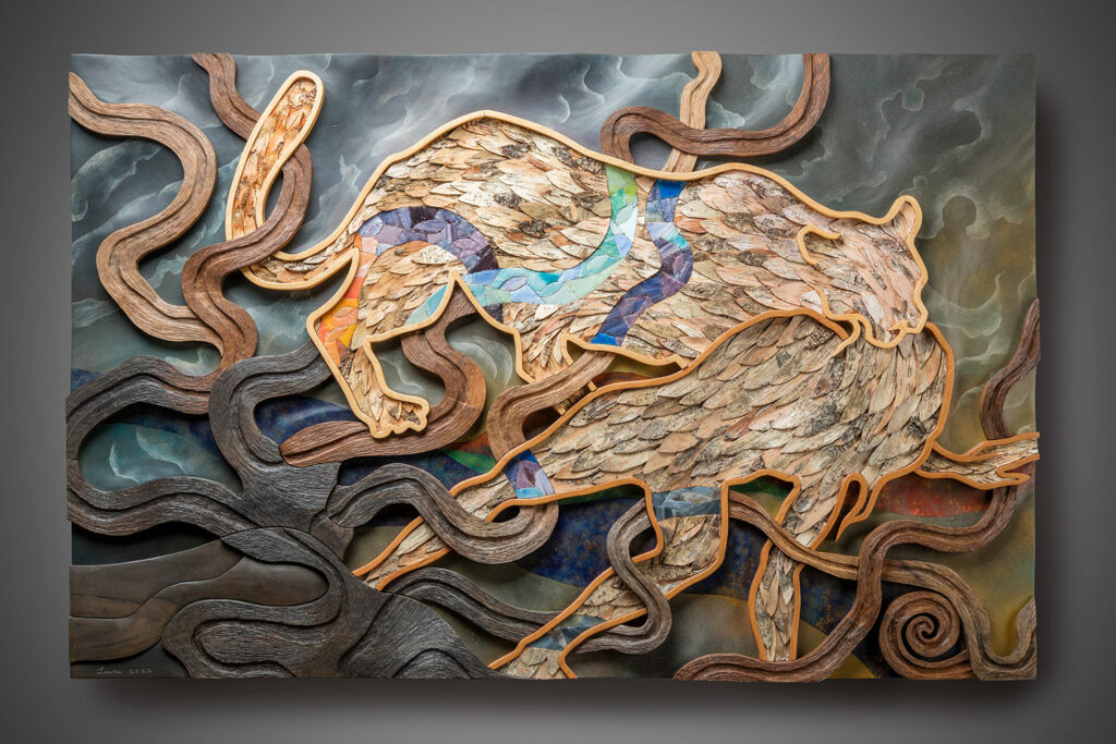 The Dreamscape Lioness - wall relief sculpture